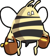 cartoon bee with honey