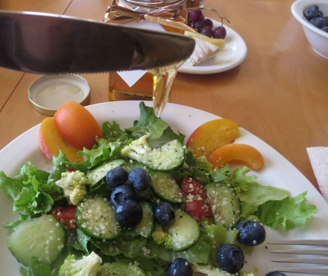 elderberry honey and salad